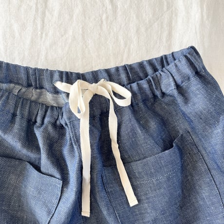 マロニエパンツ　リネンデニム　インディゴブルー　　　　　　　04-25111-56