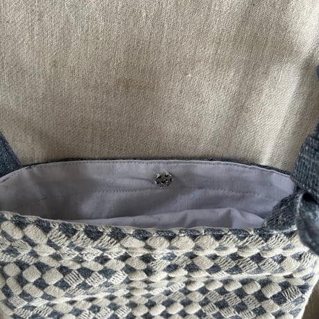 ソルティbag　コットンウール　モザイク刺繍　ブルー　　　　61-25407-5295
