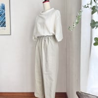 おうちパンツ　コットン　ワッシャーシーチング　ライトグレー　　　　04-25211-07