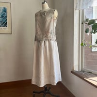 ペネロープトップ　リネン ローンアンティークローズ　ベージュ×ブルー　01-25214-1090