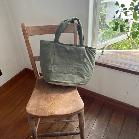 クマバケツ　Lサイズ   コットン　馬布　　カーキ　　　　　　　　　　　　61-25408-43
