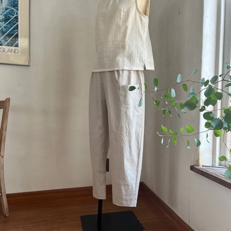 ナッツパンツ　コットンリネン　スラブキャンヴァス　ナチュラル04-26211-60