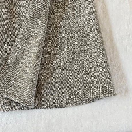 あおいスカート　コットンリネン　スラブヘリンボーン　ライトグリーン　　02-26104-46