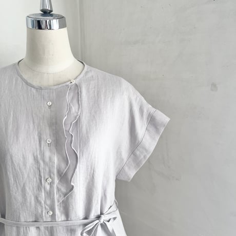 ネフールワンピース　リネン　スラブソフトローン　ラベンダー　　　　　　　07-24304-57