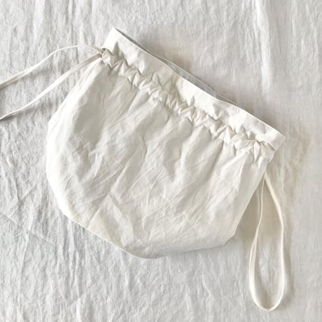 カルダモンBag   コットン　厚手ポプリンブルー　②色ブルー　キナリ　　　　61-22301