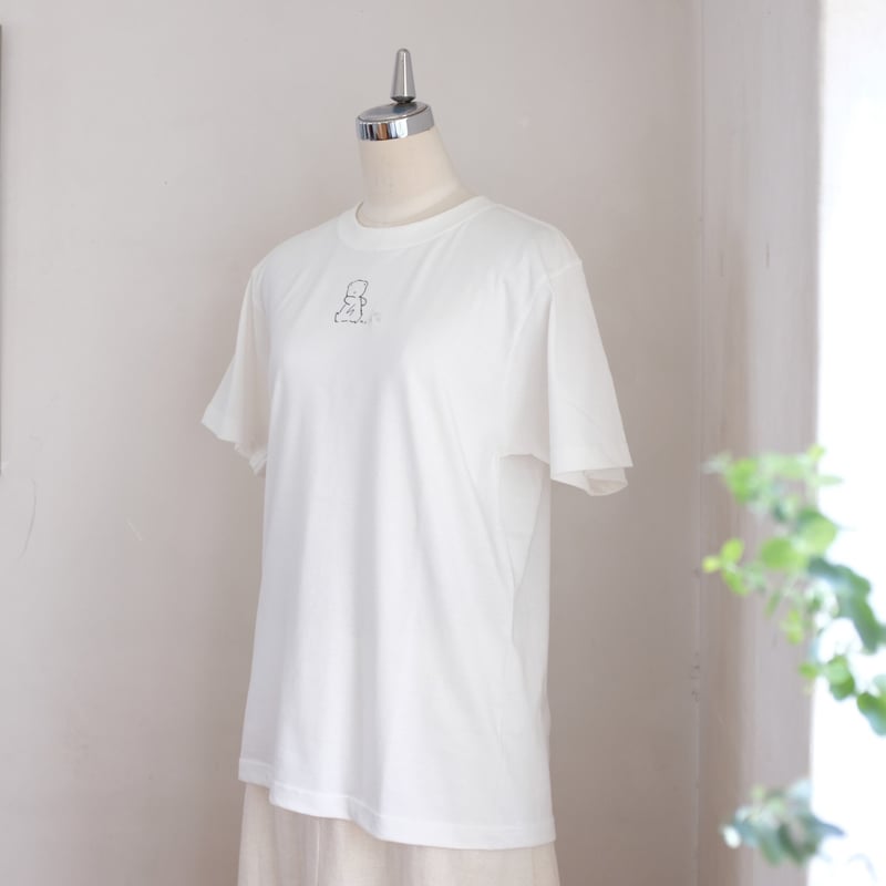 どうぶつTシャツ コットン バニラホワイト/ナチュラル/ブルー