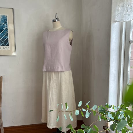 アンドゥブラウス　コットンリネンソフトオックス　ピンク　01-26309-23