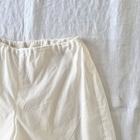 つぼみフレアパンツ　コットン　ローンオーガニック　キナリ　　　　　　　17-24303-03