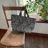 niceトート　コットンリネン　キャンヴァス　花プリント　２色　ペパーミント　61-25404-5090.0690スミグロ