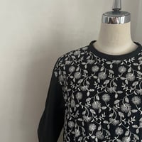 夕凪ワンピース　リネンコットン　ブラック刺繍　07-26209-0603