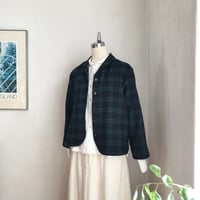 サブレジャケット　ウール　コットン混　起毛ツイル　ブラックウォッチ　　10-23504-84