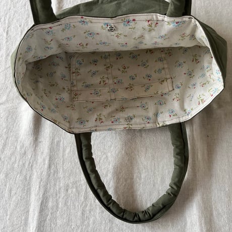クマバケツ　Lサイズ   コットン　馬布　　カーキ　　　　　　　　　　　　61-25408-43