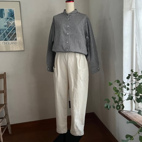 ナッツパンツ　コットン　中太コーデュロイストレッチ　オフホワイト　　04-25505-02