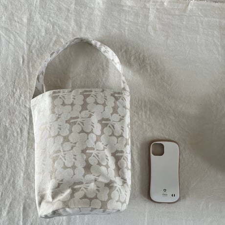 ストンプBag　コットンリネン　スラブキャンバス　ポポラスプリント　61-26203-6098