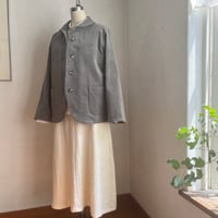 アザレアジャケット(総裏) コットン　中太コーデュロイストレッチ　　ライトグレー　10-25406-07