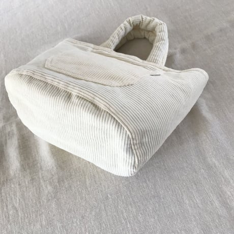 クマバケツ　Sサイズ　コットン中太コーデュロイ　生成り/ブルー/コットンブラックウォッチ　　　　61-23501-03/52/24506-84