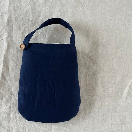 インナーポーチL    コットン　リネン　無地　プリント　チェック　⑦