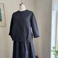 栞ブラウス(7分丈)　コットンリネンスラブローン　　　　　　　　　　　01-25412-06