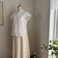 レモングラスシャツ　コットンローン刺繍　オフホワイト　01-26207-0395