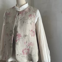 みみずくベスト　リネンスラブ　アンティークローズプリント　　　　　09-26104-6098A