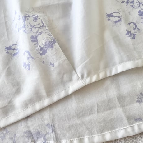 シードルブラウス　コットンシャーティング　ローズプリント　パープル　01-24312-589