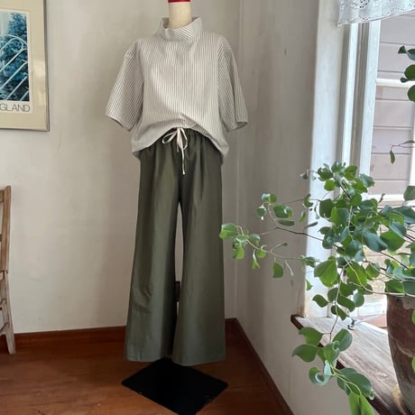 マロニエパンツ　コットン　ビンテージ馬布（厚手ポプリン）カーキ　04-26209-43
