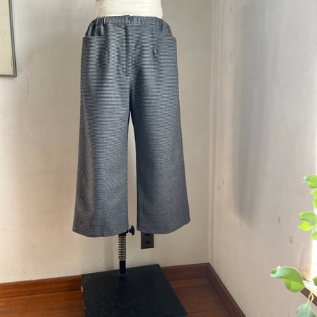 アルバスパンツ　裏付　タスマニアンウール　チドリ　グレー×ブラック04-25502-078