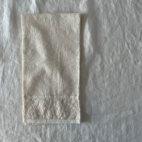 やさしいストール　コットン　刺繍レース他　①オフホワイト　43-26102-0295　②キナリ　43-26102-0395