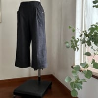 ランチパンツ(裏付)ウールグレーンチェック　ブラック×ブラウン04-25504-0680