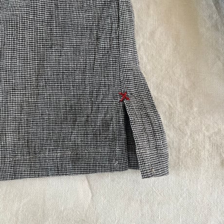 クレセントシャツ　コットンリネンボイル　ブラック千鳥　　　01-26308-0681