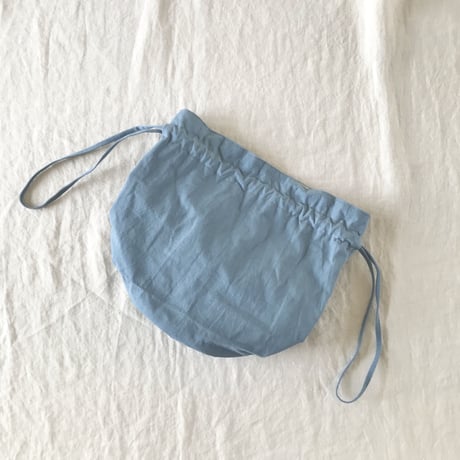カルダモンBag   コットン　厚手ポプリンブルー　②色ブルー　キナリ　　　　61-22301