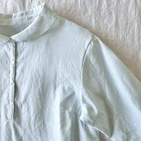 バルカシャツ　リネン　スラブ　シャンブレー　ペールグリーン　　　　01-24303-5041