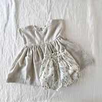 花かごドレスセット　ライトグレー×キナリ／ライトグレー×ピンク／ナチュラル×ブルー花柄／ギンガムチェックブラック　31-04049-0703/0723/6052/0680