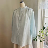 なでしこシャツ　リネン　スラブローン　ペールグリーン　　　　　　　　　　01-25211-5041