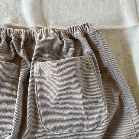 ナッツパンツ　コットン　中太コールストレッチ　ライトベージュ　　　　　04-25413-10