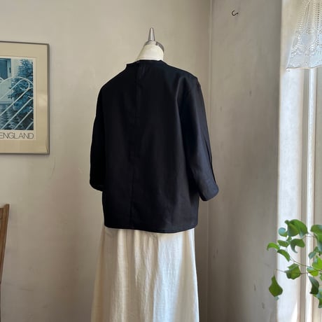 栞ブラウス(7分丈)　コットンリネンスラブローン　　　　　　　　　　　01-25412-06