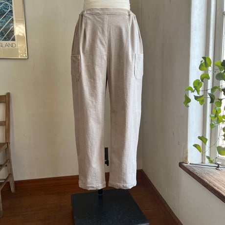 ナッツパンツ　コットン　中太コールストレッチ　ライトベージュ　　　　　04-25413-10