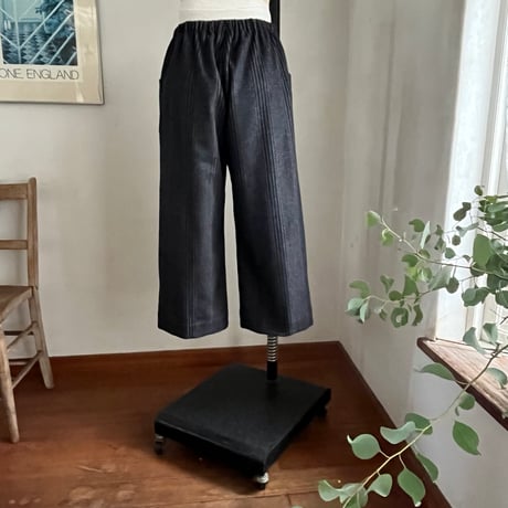 ランチパンツ(裏付)ウールグレーンチェック　ブラック×ブラウン04-25504-0680