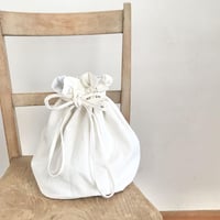 カルダモンBag   コットン　厚手ポプリンブルー　②色ブルー　キナリ　　　　61-22301