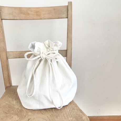 カルダモンBag   コットン　厚手ポプリンブルー　②色ブルー　キナリ　　　　61-22301