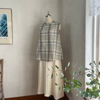 フォルストップ　コットンリネン　ライトグレーマドラスチェック　01-26216-0782