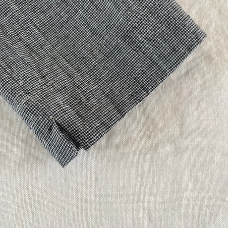クレセントシャツ　コットンリネンボイル　ブラック千鳥　　　01-26308-0681