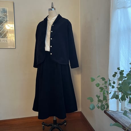 サブレジャケット　コットン　細コーデュロイ　ネイビー　　　　10-25501-53