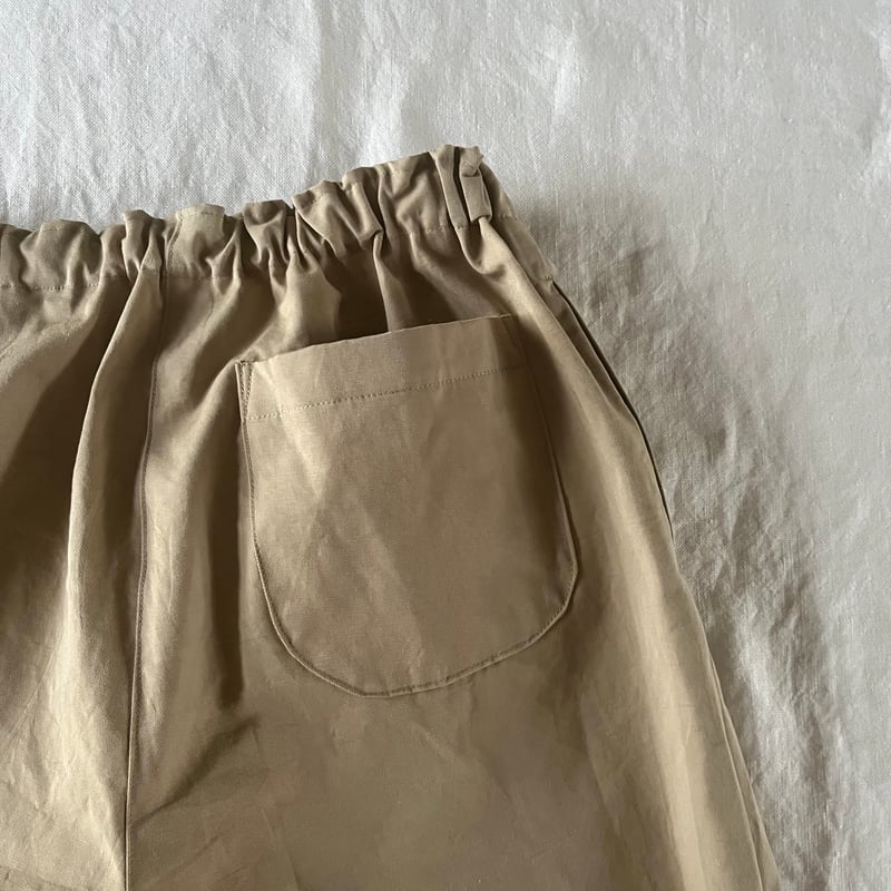 スッキリパンツ コットンリネン ワッシャーツイル ベージ 04-25408-10 |