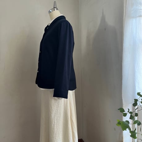 サブレジャケット　コットン　細コーデュロイ　ネイビー　　　　10-25501-53