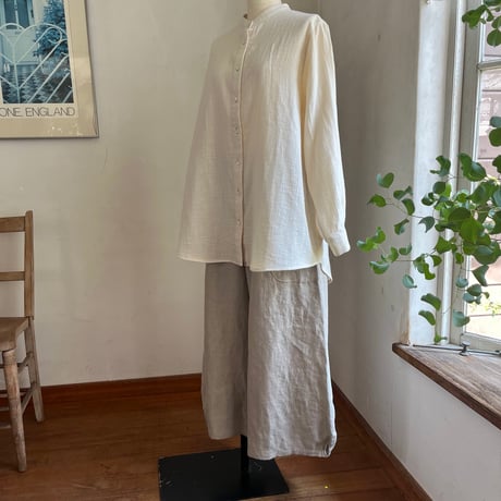 オーツシャツ　コットン　スラブダブルガーゼ　キナリ                                     01-25408-03