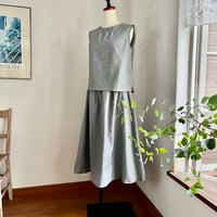 ペネロープトップ　コットンリネンボイル　ブラック千鳥　01-26218-0681