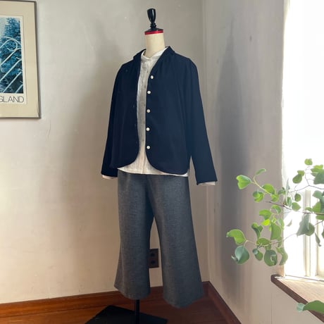 サブレジャケット　コットン　細コーデュロイ　ネイビー　　　　10-25501-53