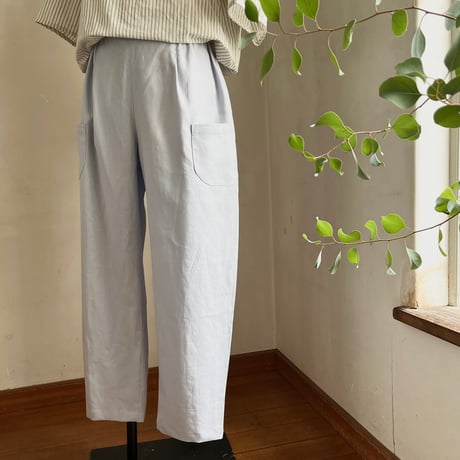 ナッツパンツ　コットンリネン　スラブキャンヴァス　サックスブルー　04-26302-59