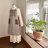 ハーブエプロン　コットン　ギンガムチェック　ブラウン／ネイビー／ブラック　18-25102-1280/5380/0680